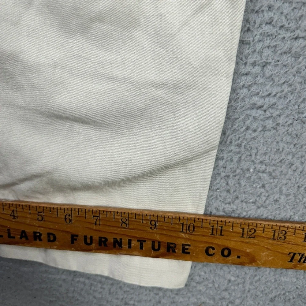 Banana Republic Womens Baggy Cargo Pants 12 Petite Cream Belted Linen Blend NEW